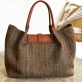 Sac cuir et tweed Julia | Amarante Studio Cuir